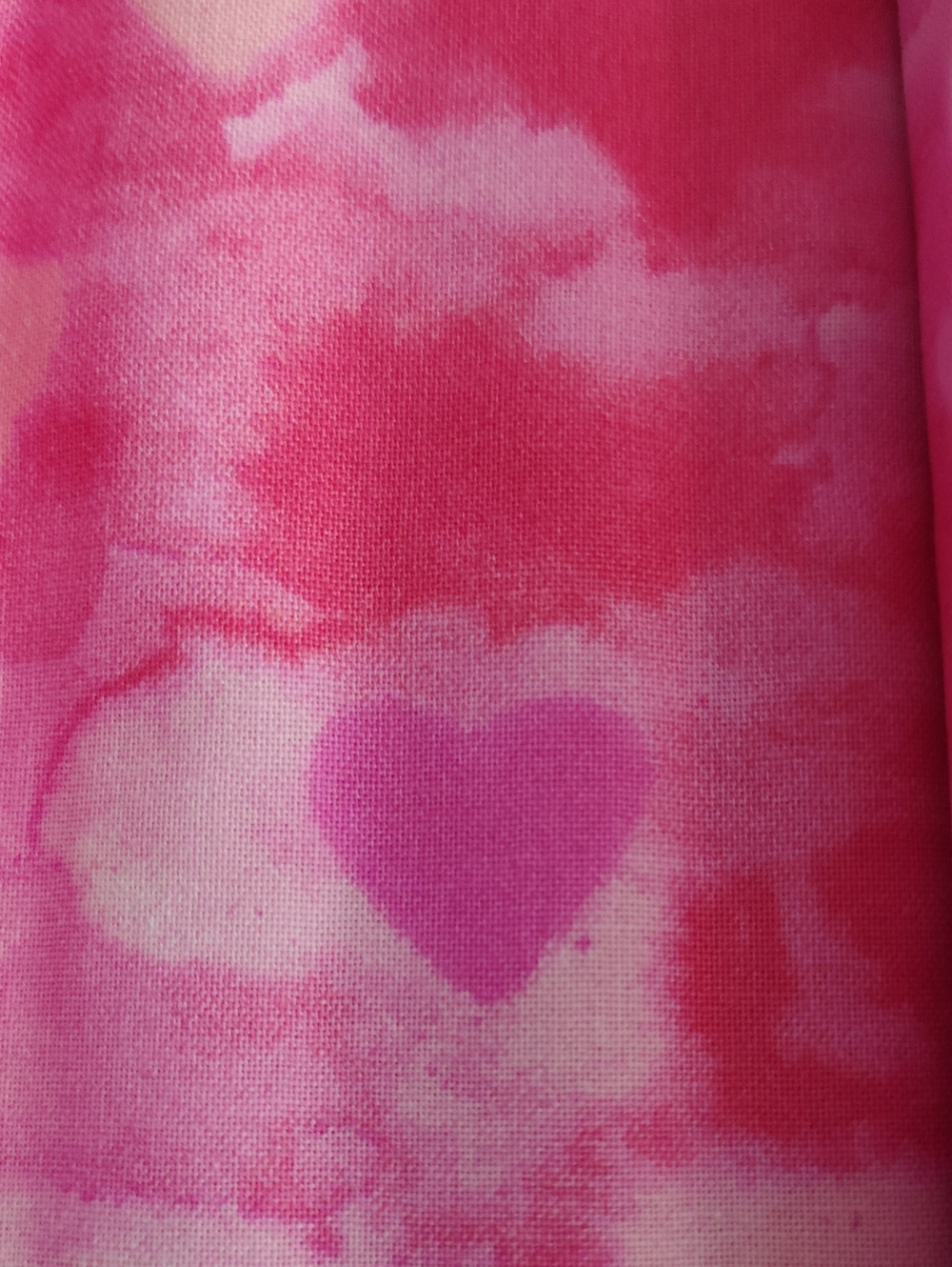 Pink Tie-Dye Heart Cotton Fabric - 4 Fat Quarter Bundle